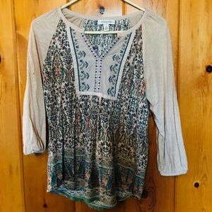 Vintage America patterned top / blouse size M